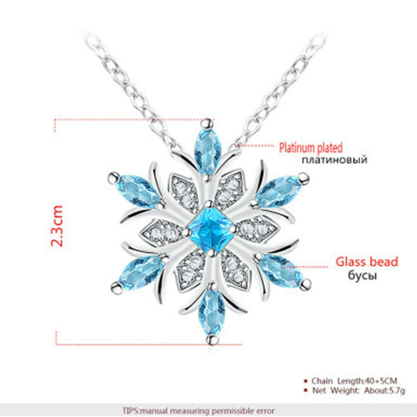 Jewelry Alloy Aqua Blue Snowflake Geometric Light Luxury Style