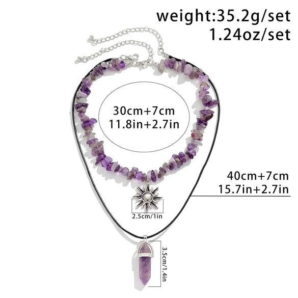 Jewelry Alloy Artificial Crystal Dragonfly Zodiac Geometric Irregular Gravel Multi Layer Necklace For Women Electroplated