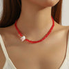 Jewelry Alloy Artificial Crystal Geometric Heart Handmade Pendant Clavicle Chain For Women