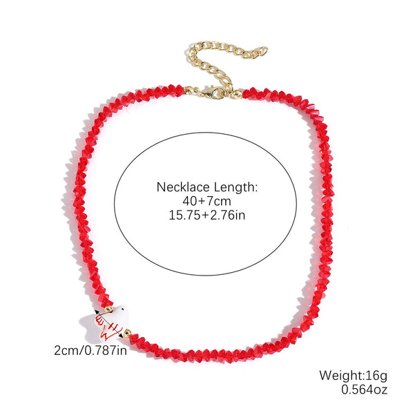 Jewelry Alloy Artificial Crystal Geometric Heart Handmade Pendant Clavicle Chain For Women