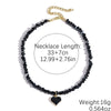 Jewelry Alloy Artificial Crystal Geometric Heart Handmade Pendant Clavicle Chain For Women