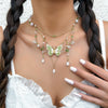 Jewelry Alloy Ball Chain Butterfly Zodiac Geometric Dripping Oil Women's Necklace