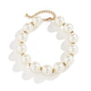 Jewelry Alloy Ball Chain Retro Geometric Style Electroplating Beaded Rhinestone Imitation Pearl Necklace For Women