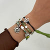 Jewelry Alloy Beaded Bracelet With Mushroom Butterfly Pendant Animal Zodiac Star Geometric Electroplating For Women