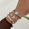 Jewelry Alloy Beaded Bracelet With Mushroom Butterfly Pendant Animal Zodiac Star Geometric Electroplating For Women