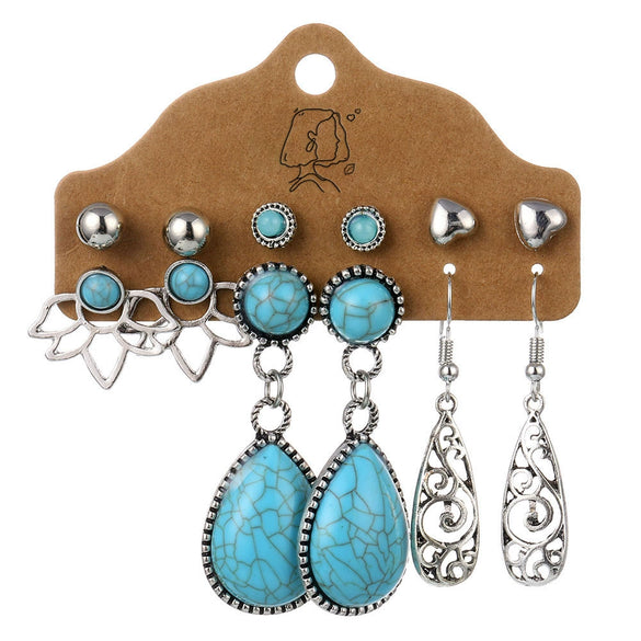 Jewelry Alloy Bohemian Style Geometric Electroplating Tassel With Pendant Earrings Set