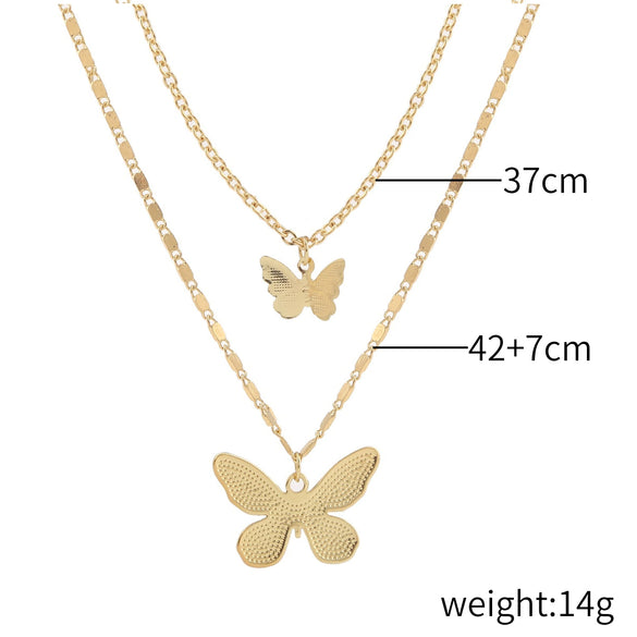 Jewelry Alloy Butterfly Necklace With Electroplating Treatment Featuring Animal Patterns