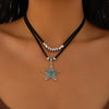 Jewelry Alloy Cactus Geometric Punk Style Electroplating Necklace