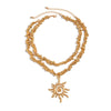 Jewelry Alloy Ccb Ushaped Hammer Pattern Spiral Sun Pendant Clavicle Chain Electroplated Unisex