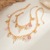 Jewelry Alloy Colorful Ceramic Bead Necklace Sweet Heart Bow Pendant Bracelet With Star Pattern Electroplated