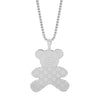 Jewelry Alloy Copper Love Bear Pendant Necklace With Diamond Microinlay Electroplating Water Wave Chain Animals Zodiac Style