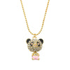 Jewelry Alloy Copper Love Bear Pendant Necklace With Diamond Microinlay Electroplating Water Wave Chain Animals Zodiac Style