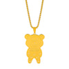 Jewelry Alloy Copper Love Bear Pendant Necklace With Diamond Microinlay Electroplating Water Wave Chain Animals Zodiac Style
