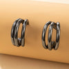 Jewelry Alloy Cshaped Semicircle Geometric Electroplated Earrings