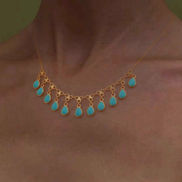 Jewelry Alloy Devil's Eye Geometric Handmade Bohemian Style Necklace For Women