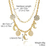 Jewelry Alloy Devil's Eye Pendant Multilayer Necklace With Geometric Wave Pattern And Electroplating Treatment For Women