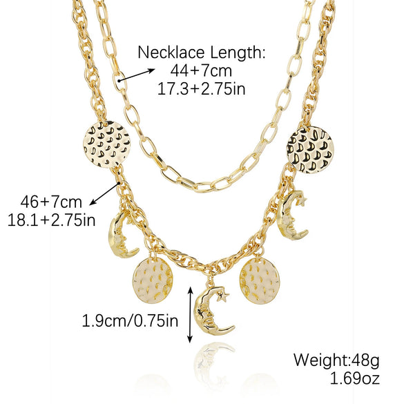 Jewelry Alloy Devil's Eye Pendant Multilayer Necklace With Geometric Wave Pattern And Electroplating Treatment For Women