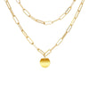 Jewelry Alloy Double Layer Mixed Color Hip Hop Clavicle Chain With Geometric Pattern And Dripping Oil Treatment For Women