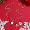 Jewelry Alloy Dripping Oil Plant Flowers Pattern Earrings Necklace 2Piece Set For Women