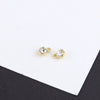 Jewelry Alloy Electroplating Double Hanging Diamond Cup Pearl Pendant Earrings Necklace Accessories With Line Pattern