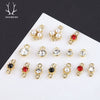 Jewelry Alloy Electroplating Double Hanging Diamond Cup Pearl Pendant Earrings Necklace Accessories With Line Pattern