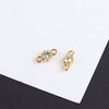 Jewelry Alloy Electroplating Double Hanging Diamond Cup Pearl Pendant Earrings Necklace Accessories With Line Pattern
