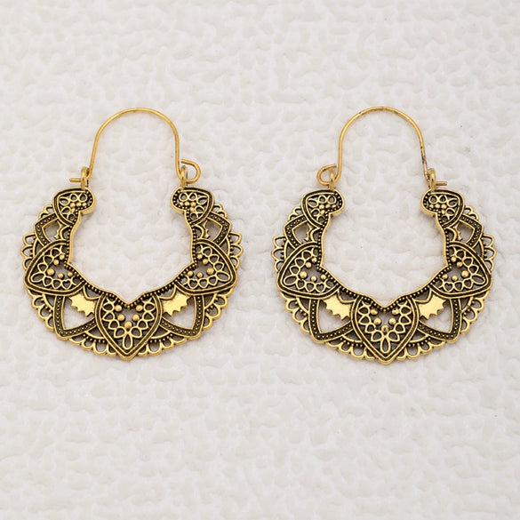 Jewelry Alloy Electroplating Geometric Semicircular Cshaped Fanshaped Earrings With Spider Web Pattern