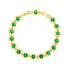 Jewelry Alloy Emerald Butterfly Bracelet Women Palace Style Electroplating