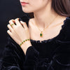 Jewelry Alloy Emerald Butterfly Bracelet Women Palace Style Electroplating