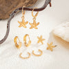 Jewelry Alloy Exaggerated Star Flower Electroplated Earrings For Women