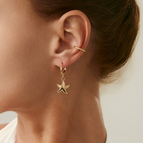 Jewelry Alloy Exaggerated Star Flower Electroplated Earrings For Women