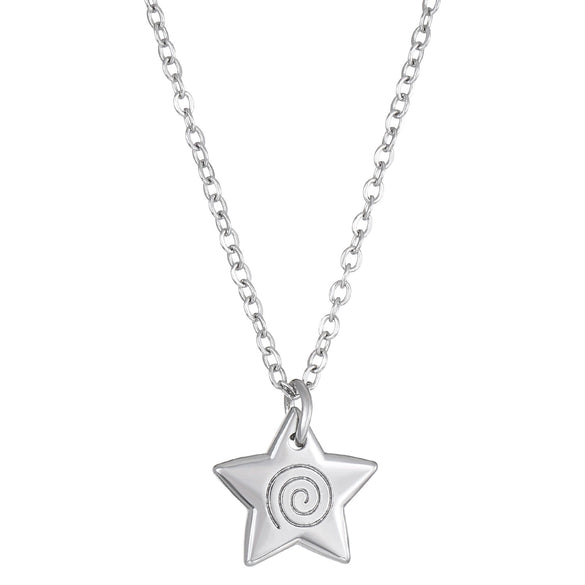 Jewelry Alloy Fivepointed Star Spiral Pattern Electroplating Necklace For Women