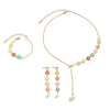 Jewelry Alloy Flower Pattern Electroplating Cross Chain Clavicle Necklace For Women