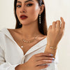 Jewelry Alloy Flower Pattern Electroplating Cross Chain Clavicle Necklace For Women