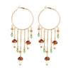 Jewelry Alloy Forest Style Mushroom Leaf Flower Exaggerated Pendant Tassel Earrings Electroplated