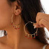 Jewelry Alloy Forest Style Mushroom Leaf Flower Exaggerated Pendant Tassel Earrings Electroplated