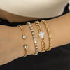 Jewelry Alloy Full Twist Chain Bracelet Geometric Style Diamond Design For Women