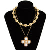Jewelry Alloy Geometric Beaded Necklace Electroplating Punk Hiphop Style For Women