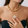Jewelry Alloy Geometric Beaded Necklace Electroplating Punk Hiphop Style For Women