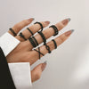 Jewelry Alloy Geometric Black Butterfly Electroplated Women's Ring Set