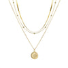 Jewelry Alloy Geometric Cross Heartshaped Pendant Multilayer Necklace With Diamond For Women