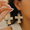 Jewelry Alloy Geometric Cross Pendant Necklace Electroplated Cold Style Clavicle Chain For Women