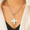 Jewelry Alloy Geometric Cross Pendant Necklace Electroplated Cold Style Clavicle Chain For Women