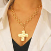 Jewelry Alloy Geometric Cross Pendant Necklace Electroplated Cold Style Clavicle Chain For Women