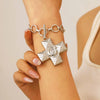 Jewelry Alloy Geometric Cross Pendant Necklace Electroplated Cold Style Clavicle Chain For Women