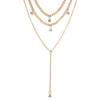 Jewelry Alloy Geometric Crystal Tassel Clavicle Necklace Cold Style Simple Multi Layer Stacked Diamond Design