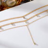 Jewelry Alloy Geometric Crystal Tassel Clavicle Necklace Cold Style Simple Multi Layer Stacked Diamond Design