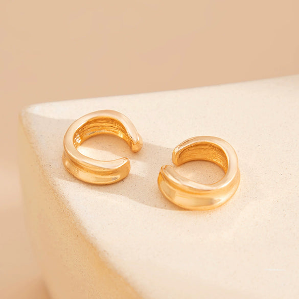 Jewelry Alloy Geometric Cshaped Nonpierced Ear Clips Electroplating Light Luxury Style For Women