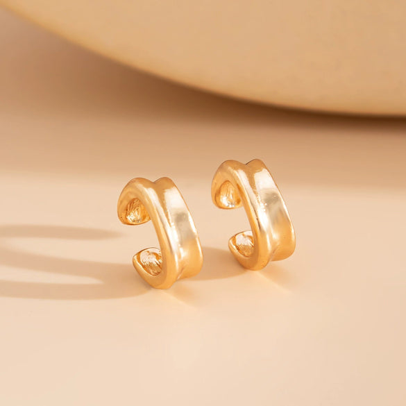 Jewelry Alloy Geometric Cshaped Nonpierced Ear Clips Electroplating Light Luxury Style For Women