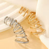 Jewelry Alloy Geometric Cut Out Semicircular Wheel Tragus Clip Earring Electroplating Women's Style